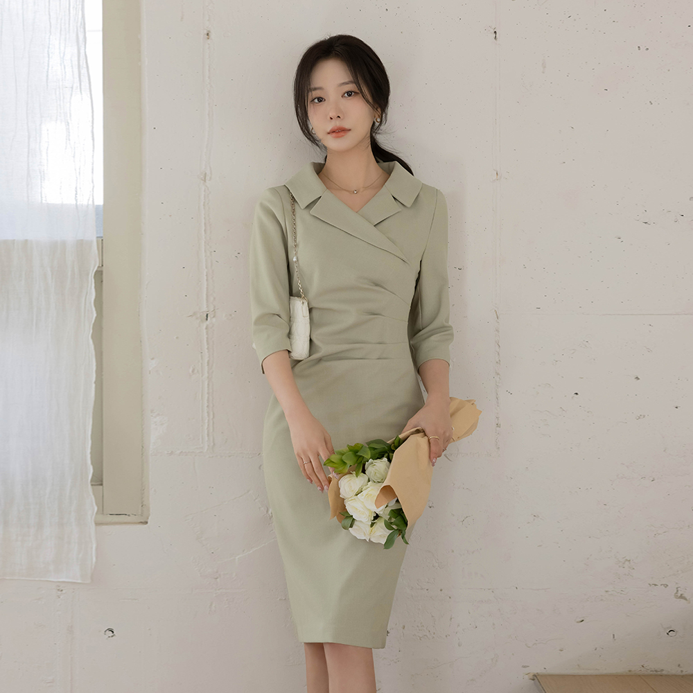 ラップスタイル シャーリング Hライン クロップド ワンピース(+ベルト)