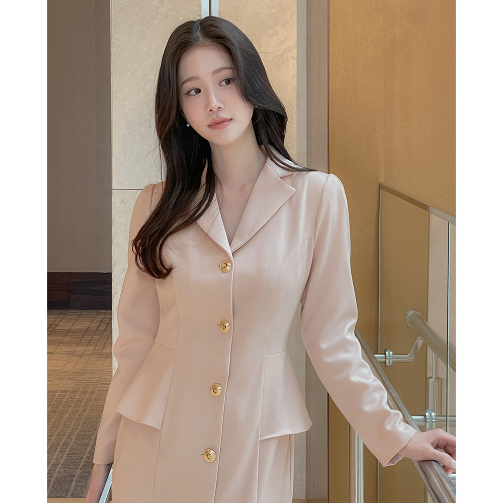 ペプラム スタイル Hライン パフ ワンピース