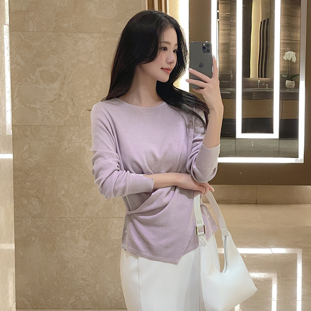 レイナ ツイスト ドレープ 長袖 ニット