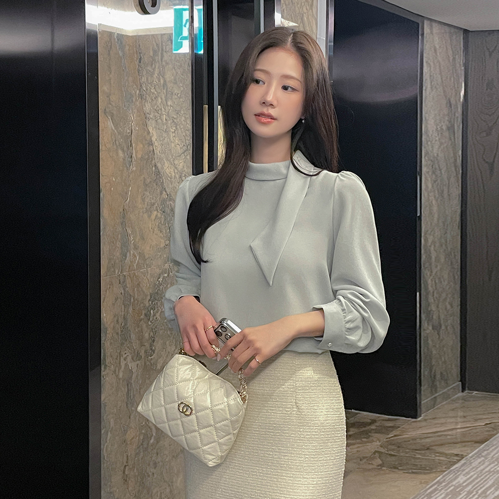 ODE スカーフネック 長袖 ブラウス