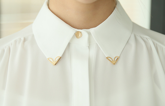 ゴールドチップカラーブラウス（半袖）