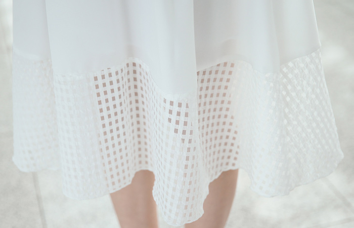 スクエアパンチングリアバンディングスカート