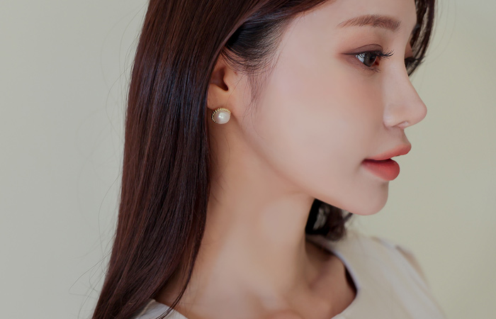 シンプル 淡水 真珠 イヤリング