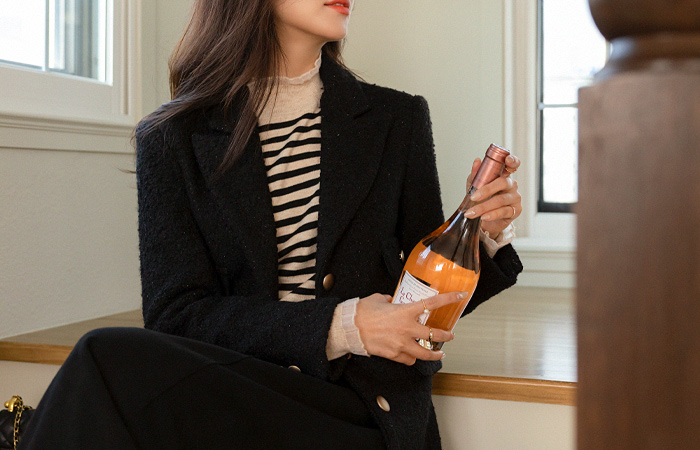 きらり ゴールド ボタン バブル 分厚い ウール ジャケット