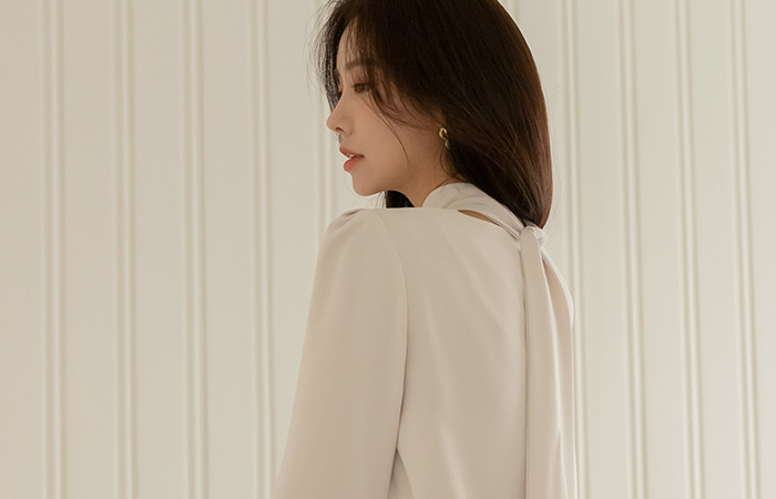 ラップスタイル シャーリング ユニーク タイ ブラウス