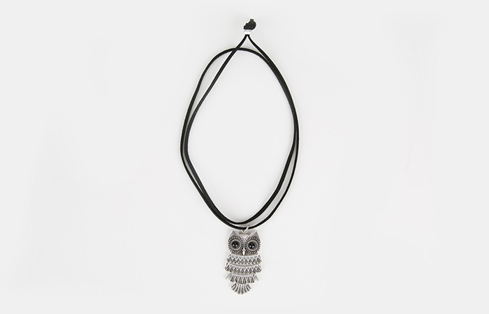 アンティークフクロウロングネックレス