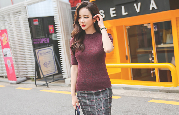 ボカシローポーラ半袖ニット