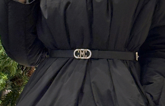 ダックダウン100% ラップ ストリング ロングなダウンコート(+マフラー)_ベルト