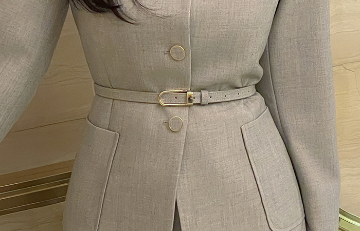 ラウンドネック 커버핏 Set-up ジャケット_ベルト