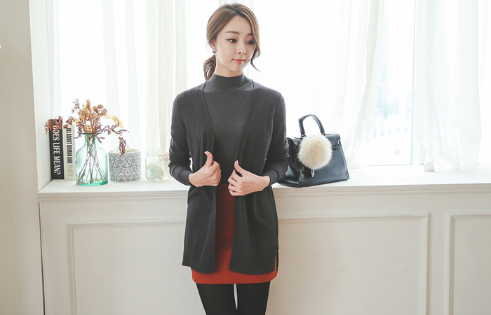 ベーシックウールキャッシュタッチショールカーディガン