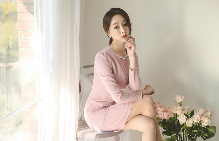 LaBelle パールビーズシャーリングドレス