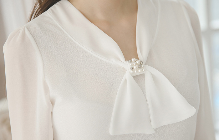 ジュエリープチスカーフブラウストップ