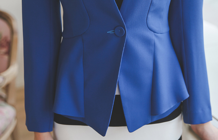 ビビッドカラー無しペプラムジャケット