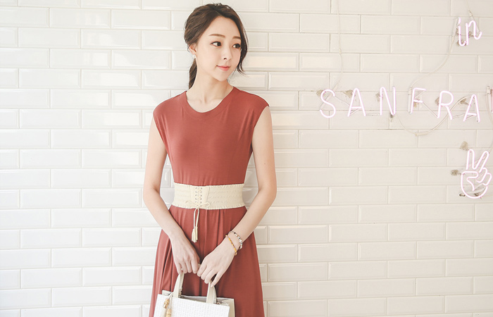 エミリアキャップスリーブとアースロングワンピース