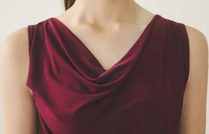 カウルドレープシルキーブラウストップ