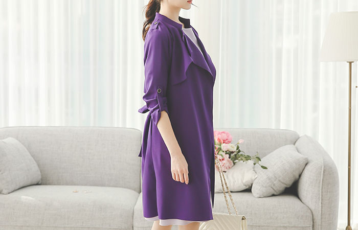 パステルチャイナ二重翼トレンチコート